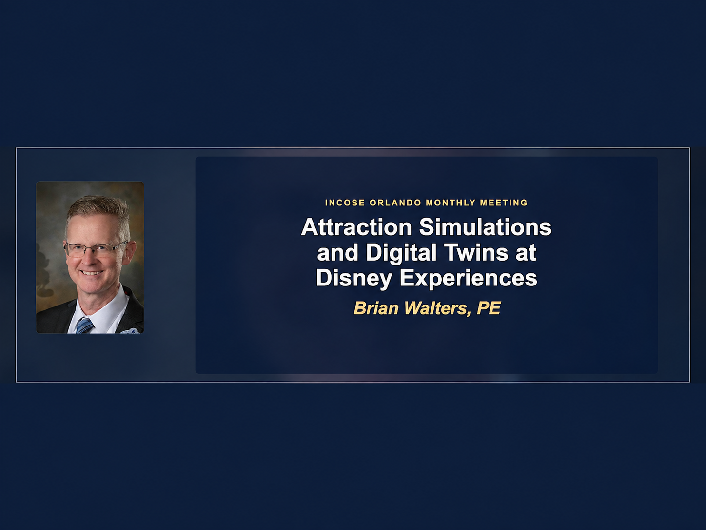 Attraction Simulations and Digital Twins at Disney Experiences, presented by Brian Walters, PE.